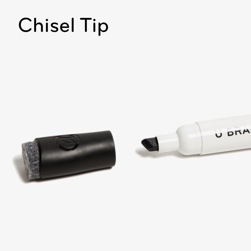 U Brands Fine Tip Dry Erase Markers with Eraser, Whiteboard Markers with Chisel tip, Low Odor, Black, Set of 12 - Image 5